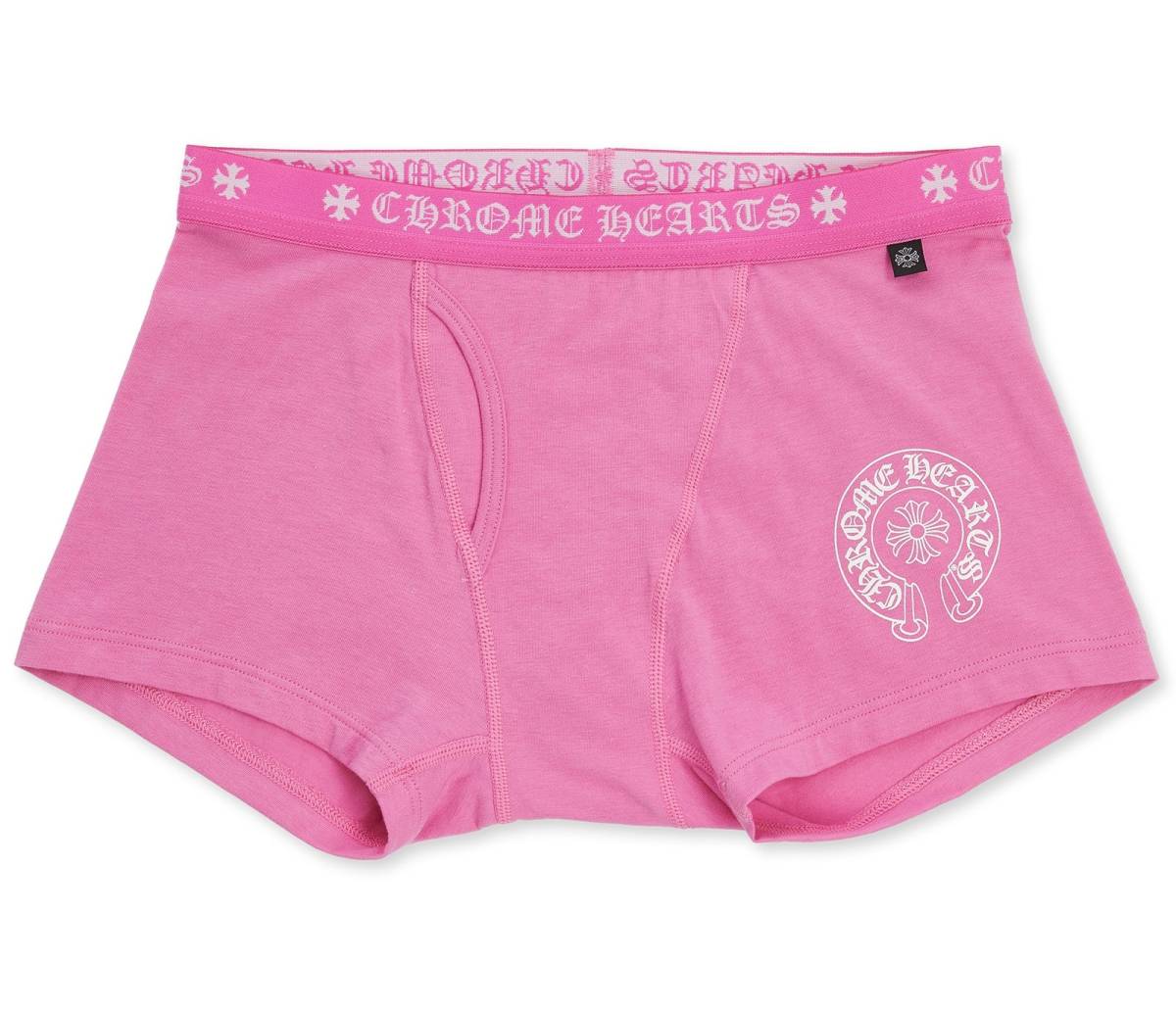 新品 CHROME HEARTS クロムハーツ ショートボクサーパンツ L ピンク シューホースロゴ トランクス ショーツ 22k Tシャツ リング 下着 CH