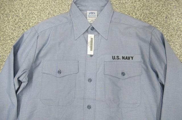 未使用品 US.NAVY 長袖シャツ USN シャンブレーシャツの画像2
