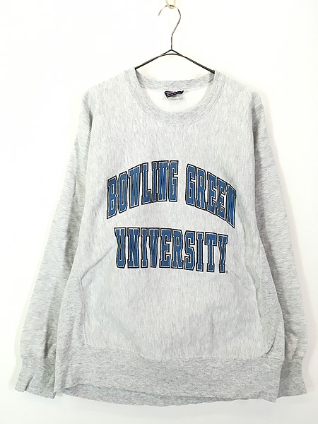 古着 90s USA製 「BOWLING GREEN UNIVERSITY」 カレッジ リバース タイプ ヘビー スウェット トレーナー L