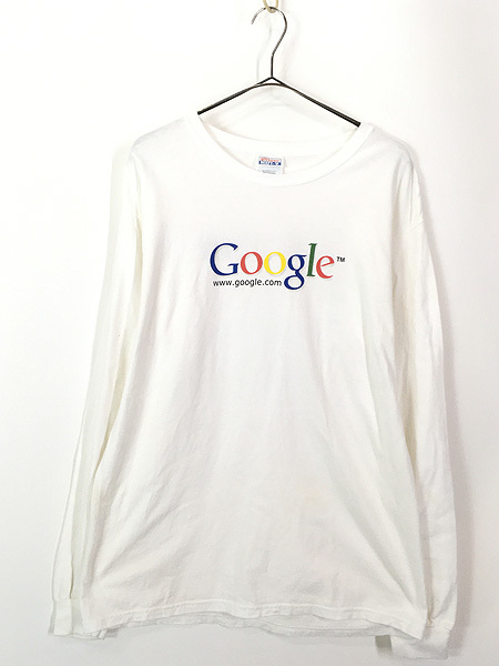 古着 00s Google グーグル 「I'm feeling lucky」 インターネット ソフトウエア 長袖 Tシャツ ロンT M_画像1
