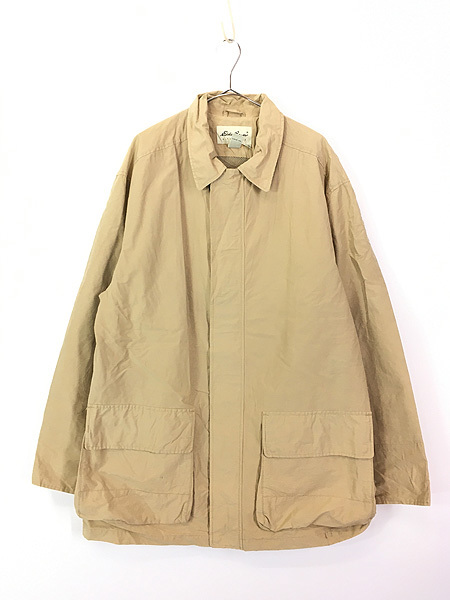 古着 90s Eddie Bauer 比翼 コットン ナイロン ステンカラー コート L_画像1