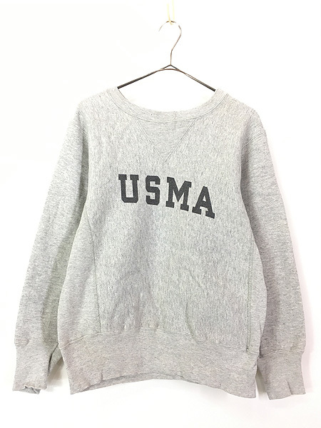 古着 80s USA製 Champion Reverse Weave 「USMA」 貴重!! 両面 前Ｖ