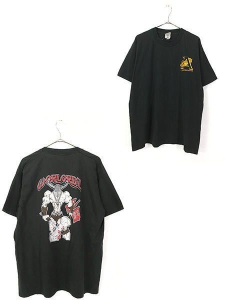 古着 90s ALPHAGATOR 「WARLORDZ」 怪人 モンスター Tシャツ XL