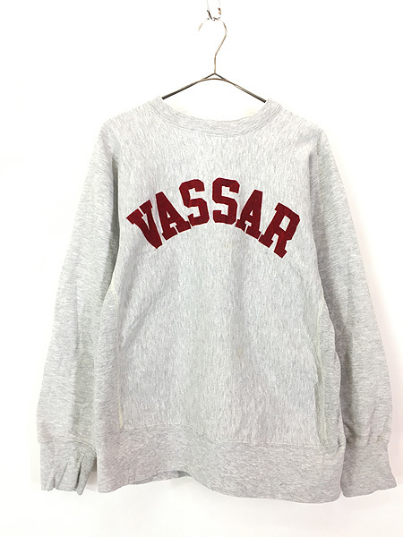 古着 80s USA製 Champion Reverse Weave 「VASSAR」 フロッキー カレッジ リバース スウェット L 古着_画像1