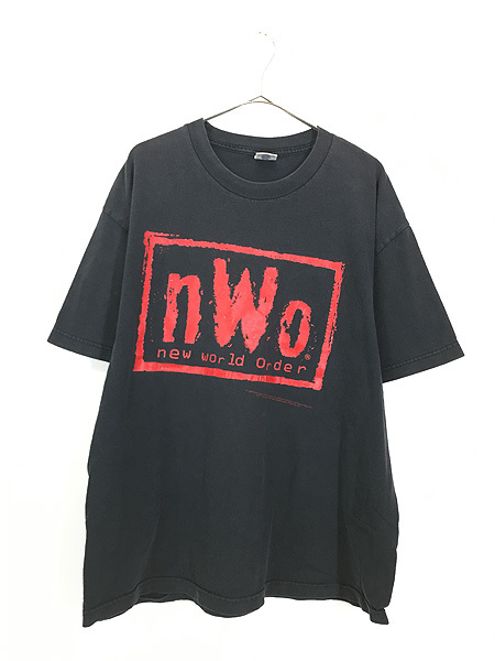 古着 90s nWo New World Order 両面 ロゴ プロレス 格闘技 Tシャツ XL_画像1