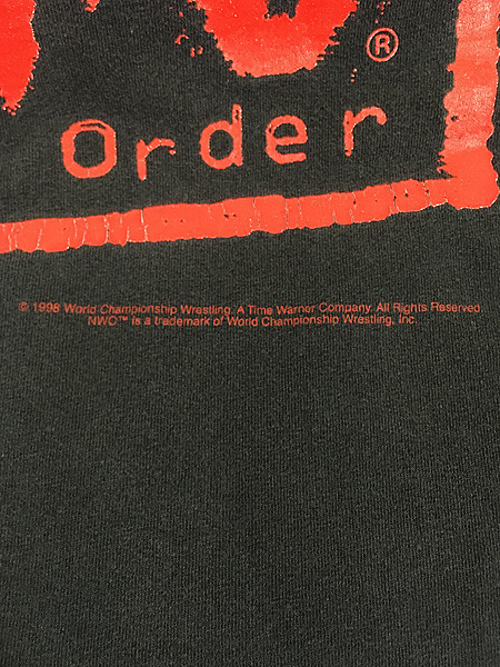 古着 90s nWo New World Order 両面 ロゴ プロレス 格闘技 Tシャツ XL_画像5