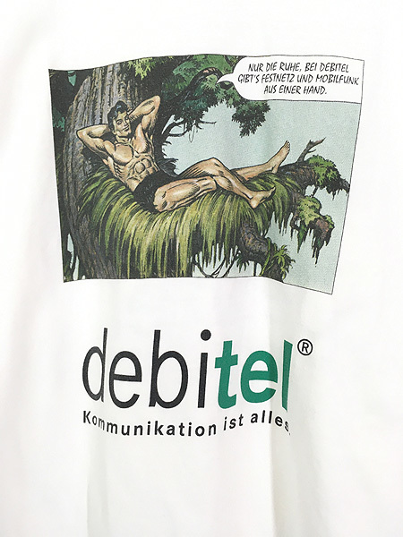 古着 90s debitel ターザン グラフィック モバイル ソフトウェア Tシャツ XL_画像4