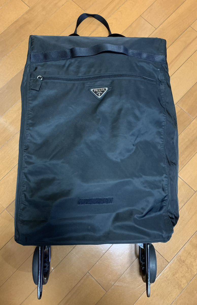 PRADAプラダ 折りたたみ式ナイロン キャリーバック NERO boussias.cy