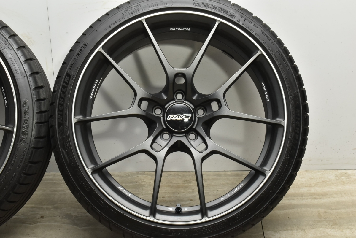 【美品】RAYS ボルクレーシング G025 19in 8J +48 PCD112 2022年製 ミシュラン パイロットスポーツ4 235/35R19 フォルクスワーゲン ゴルフ