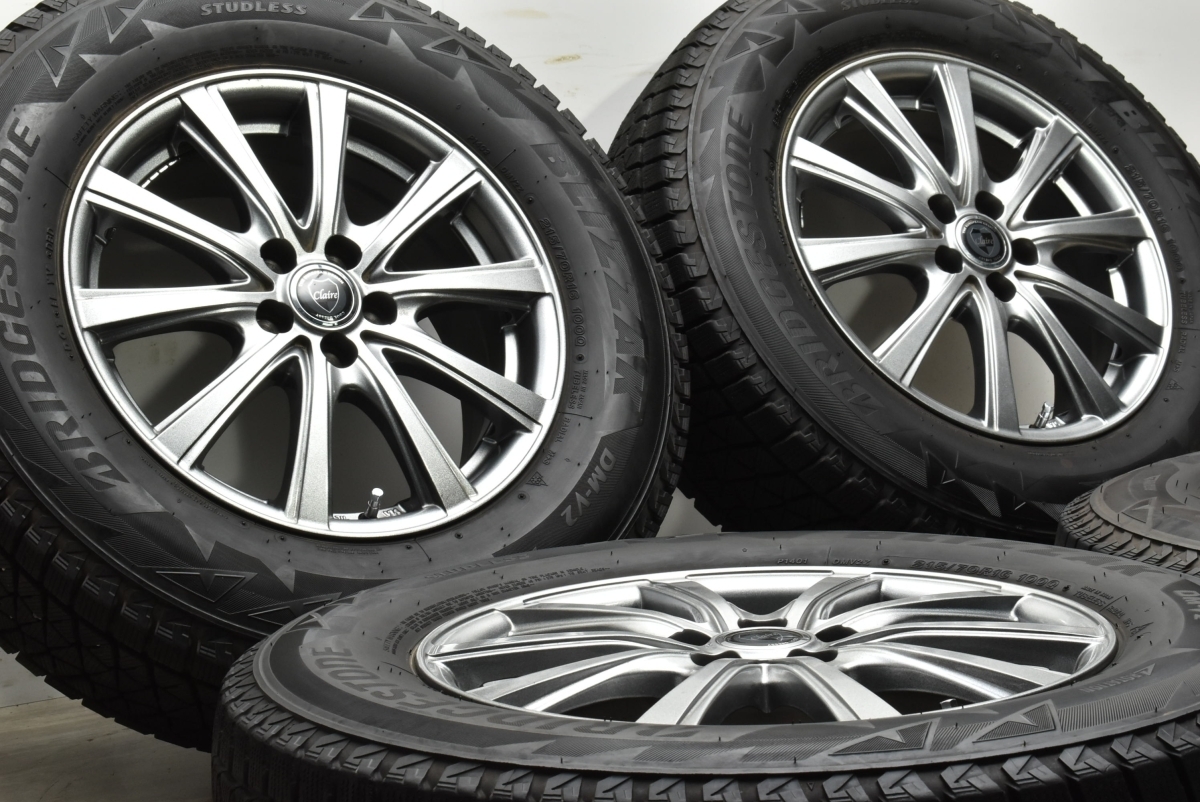 【美品】CLAIRE 16in 6.5J +50 PCD100 ブリヂストン ブリザック DM-V2 215/70R16 SJフォレスター XV レガシィアウトバック 交換用 車検用_画像2