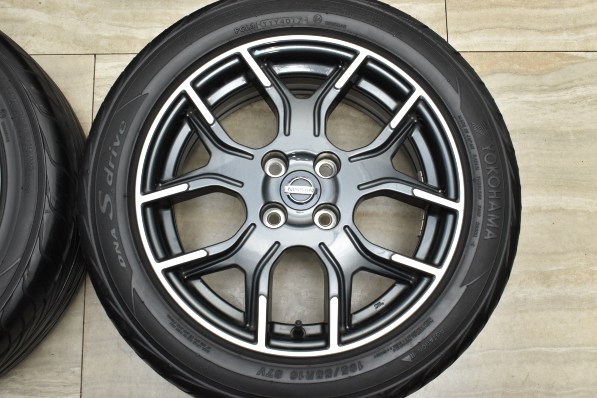 【美品】ニッサン ノート e-Power ニスモ S 純正 16in 6.5J +46 PCD100 ヨコハマ Sドライブ S-Drive 195/55R16 NOTE NISMO キューブ 流用の画像4