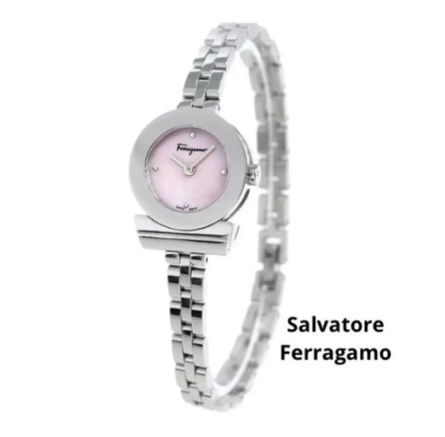 Ferragamo サルヴァトーレ フェラガモ ガンチーニ 腕時計 未使用品 シェルピンク