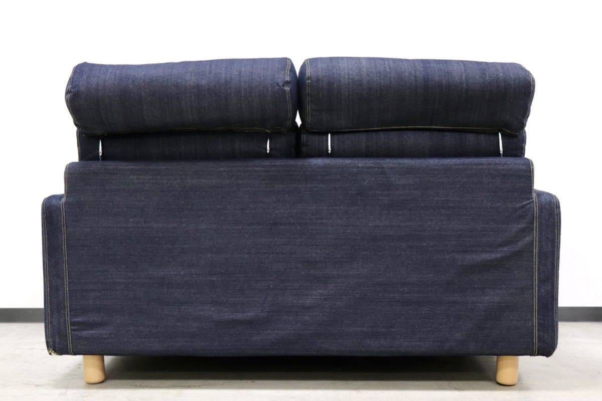 GMGK630 Muji Ryohin / MUJI 2 местный . диван диван love sofa 2 -местный длина стул покрытие кольцо Denim ткань подголовники 