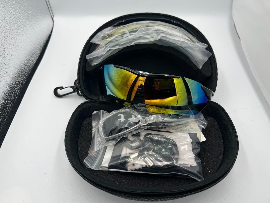 スポーツサングラス, 交換レンズ5枚 ,偏光レンズ ,紫外線カット,ロードバイクサングラス,ランニングサングラス 