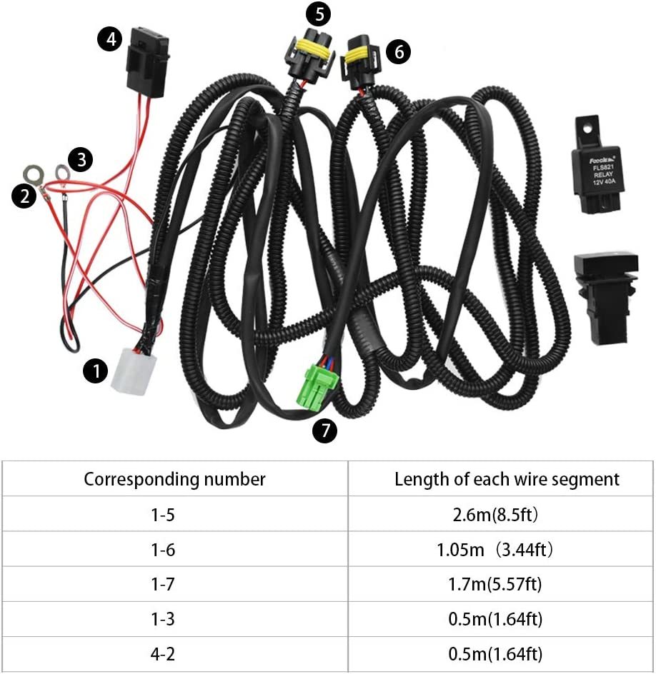 【送料込】　HUIQIAODS H8/H11/H16 LED対応 汎用 スイッチ付 後付フォグランプ用 フォグ配線 リレ_画像7