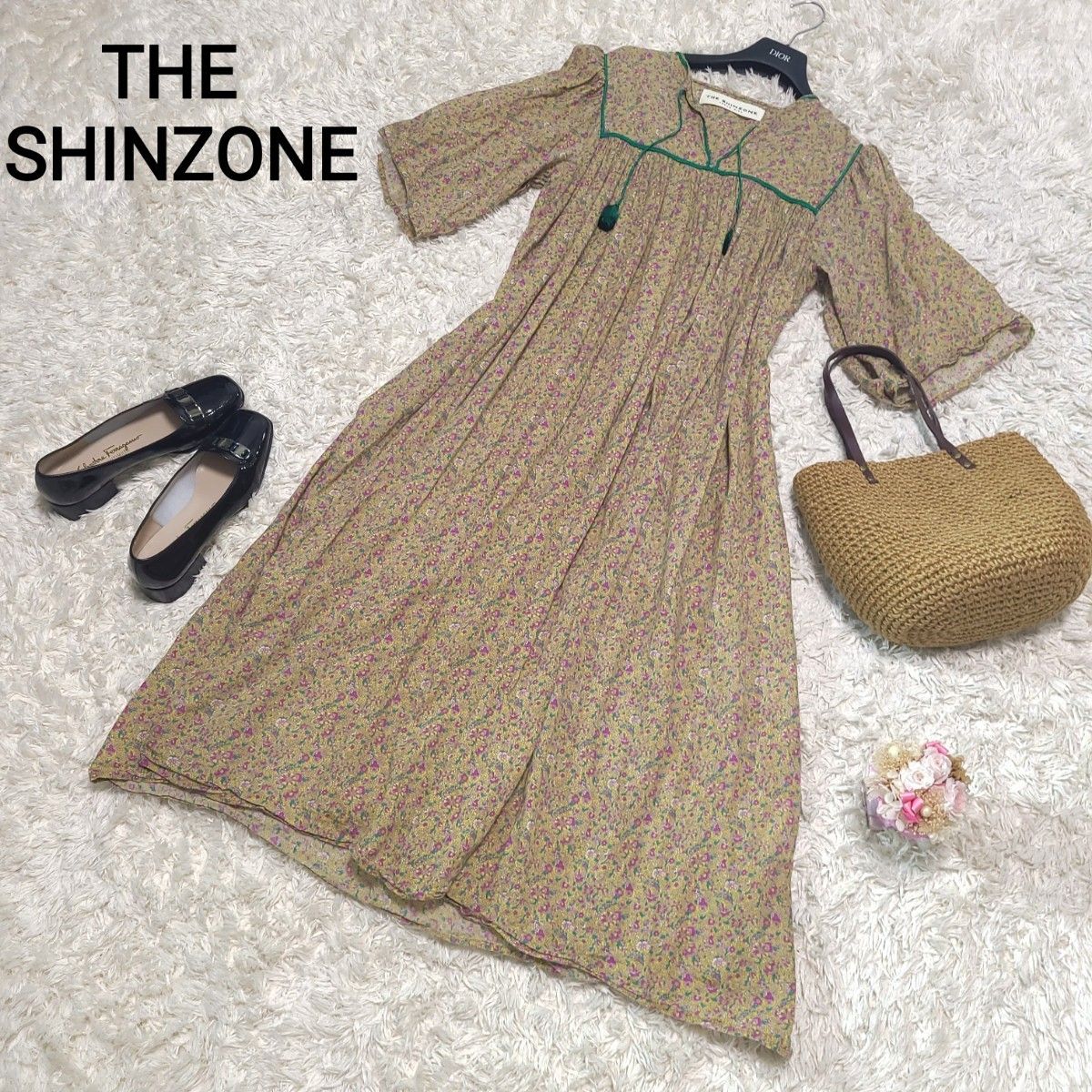 THE SHINZONE ザシンゾーン 花柄 ロングワンピース Lサイズ相当 大きい