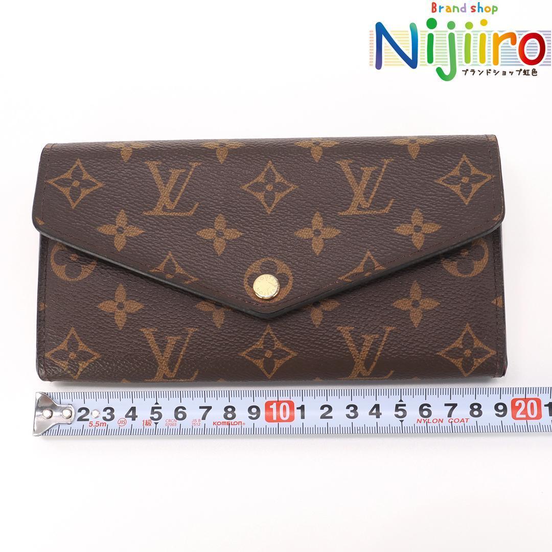 【極美品】ルイヴィトン ポルトフォイユ　サラ 財布　長財布 フューシャ系　レッド　赤　二つ折り　LOUIS VUITTON　1369