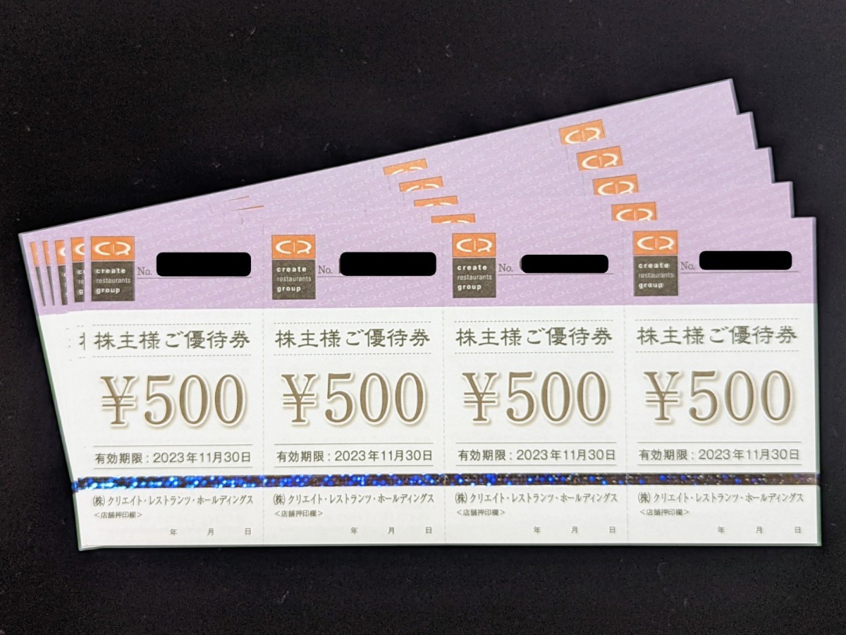 セール】 クリエイト レストランツ 株主優待券 10000円分 500円×20枚