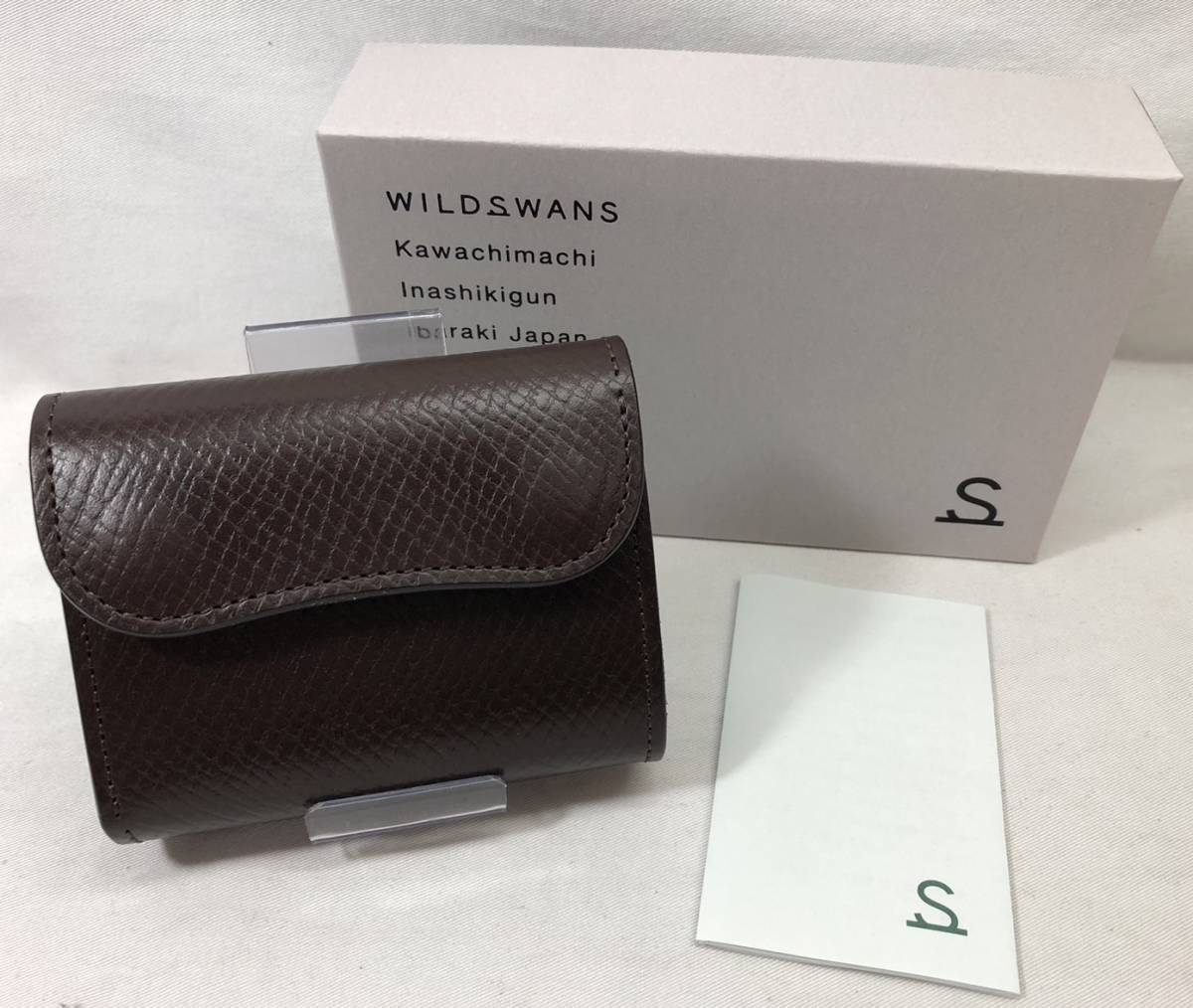 ■ WILD SWANS ワイルドスワンズ ENO イーノ 型押し サドルプルアップ 茶色 三つ折り 財布 ウォレット レザー M3-ENO ●230519_画像1