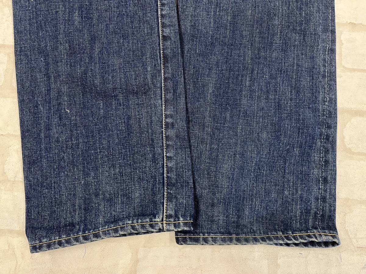 ■ リーバイス LEVIS 50s 復刻 55501 501XX 日本製 ダメージ加工 ビックE 実寸W33 ヴィンテージ デニム パンツ ●230502_画像6