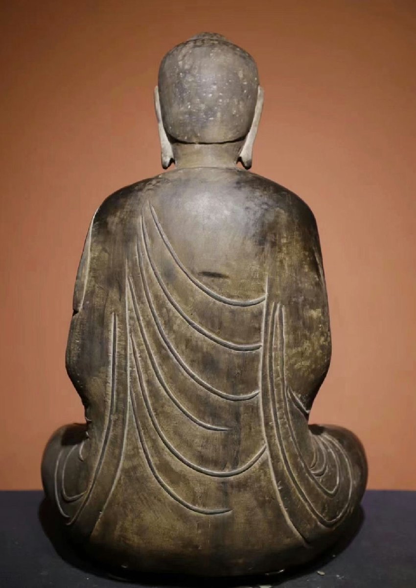 □青澤古美術□G174北魏時代 青石坐仏 釈迦牟尼坐像 青石彫 仏像 仏教