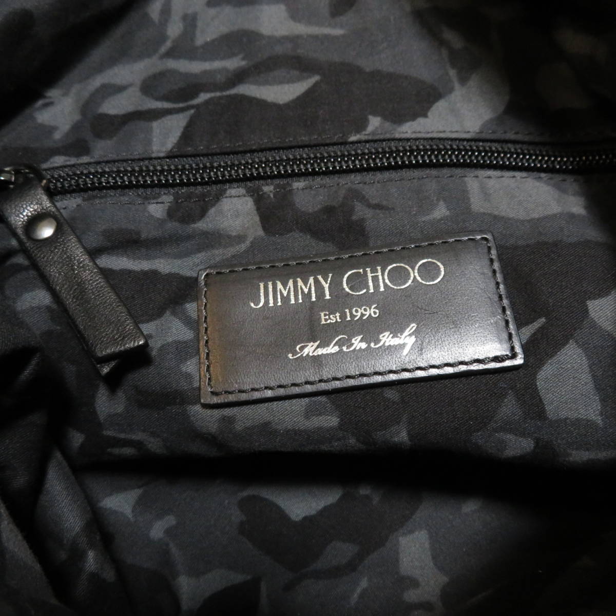 美品メンズJIMMY CHOOレザー黒スタッズ バックパック バッグ リュック