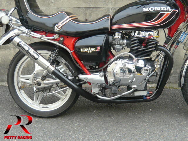 プリティー HONDA CB250T CB400T ホーク2 【極】UPタイプ 50.8π タイプ2 マフラー ブラック_画像1