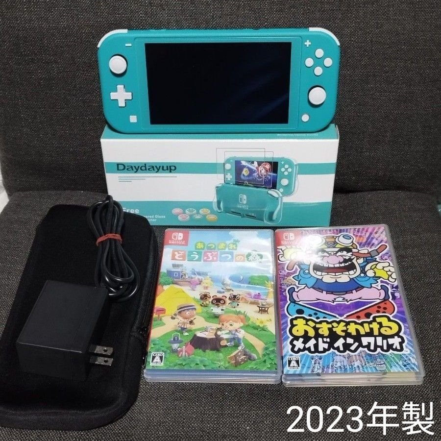 【ソフト２本付き】2023年製　未使用品　 ほぼ新品　任天堂　Nintendo Switch lite　グリーン