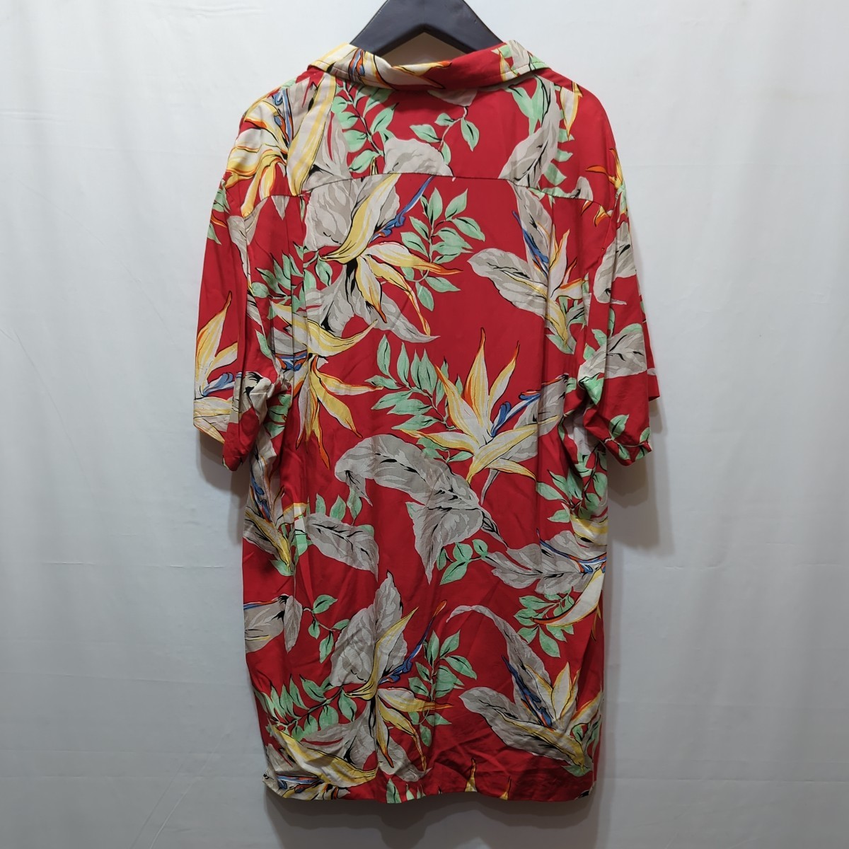 カラヘオ KALAHEO アロハシャツ メンズ L ハワイアン 半袖 リーフ柄 レーヨン100% USA製の画像6