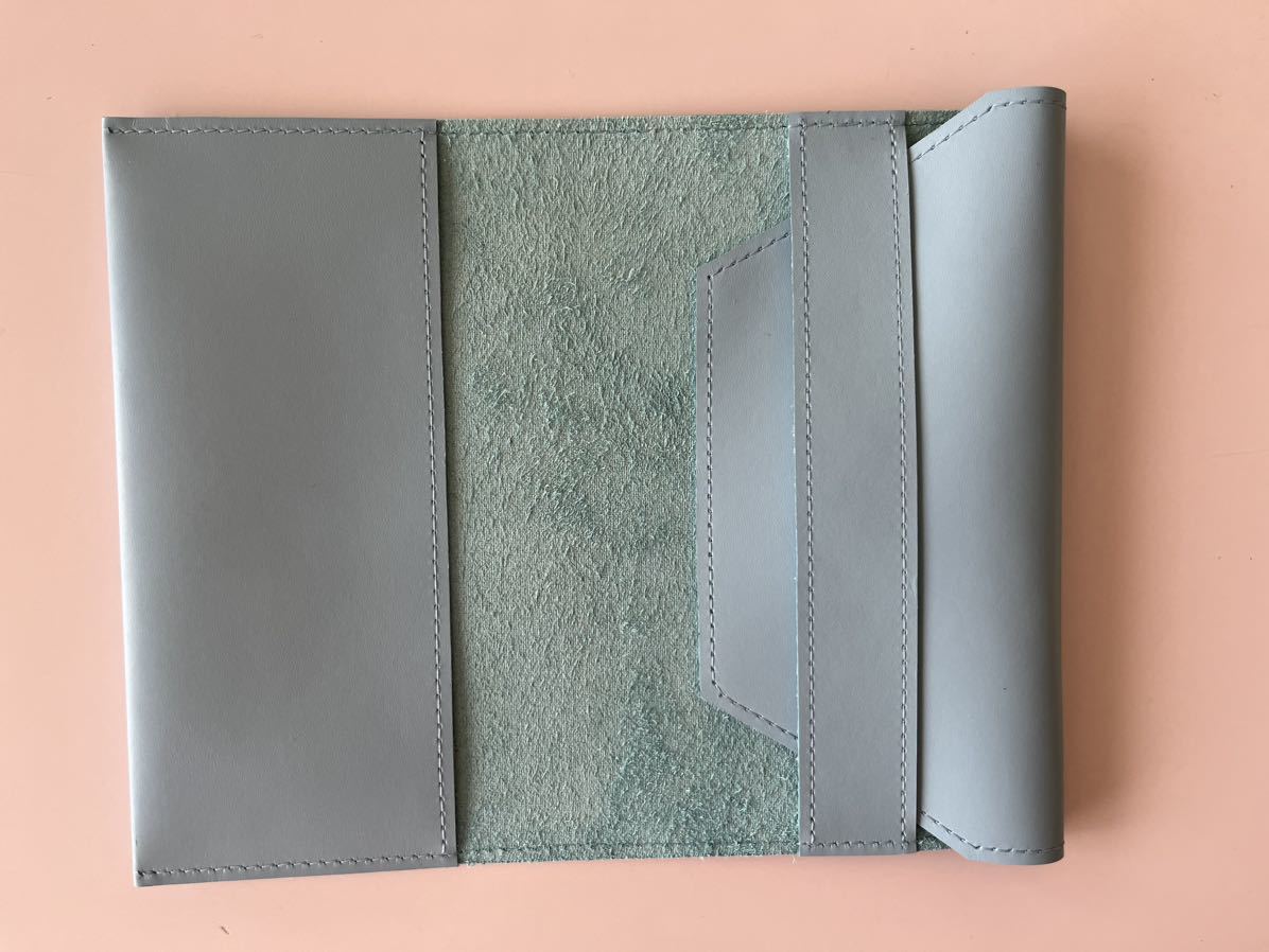  new book pastel color light blue * one sheets leather book cover 