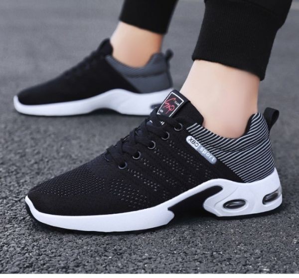  shoes mesh [26.5cm gray ] s18 men's sneakers running shoes fitness walking ventilation sport casual 