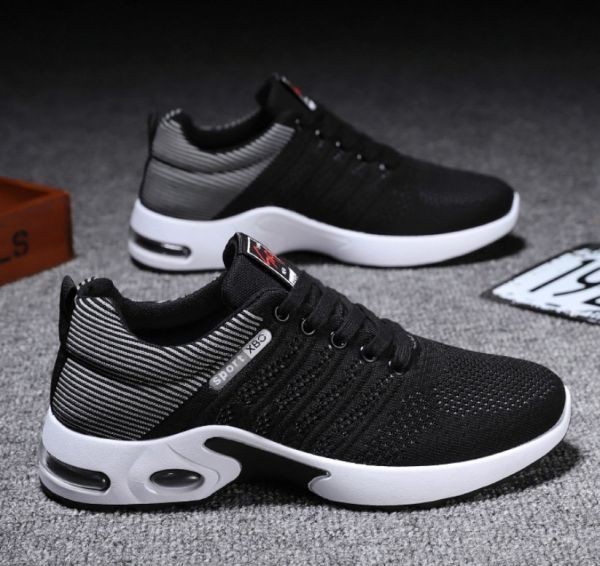  shoes mesh [26.5cm gray ] s18 men's sneakers running shoes fitness walking ventilation sport casual 