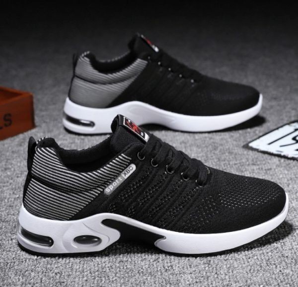  shoes mesh [26.5cm gray ] s18 men's sneakers running shoes fitness walking ventilation sport casual 