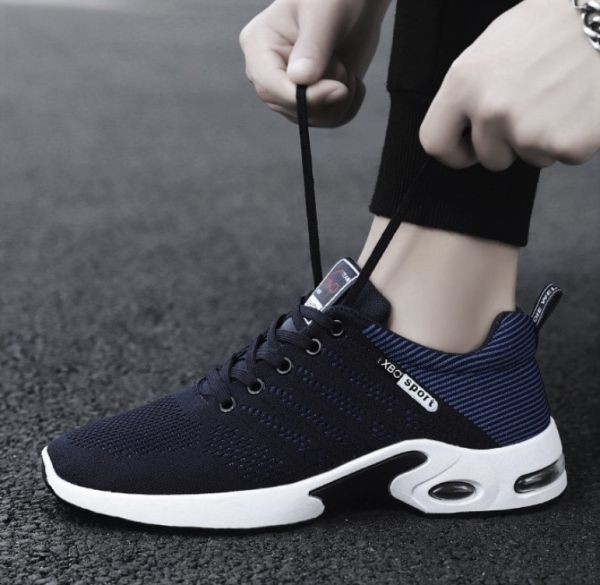  shoes mesh [25.5cm blue ] s18 men's sneakers running shoes fitness walking ventilation sport casual 