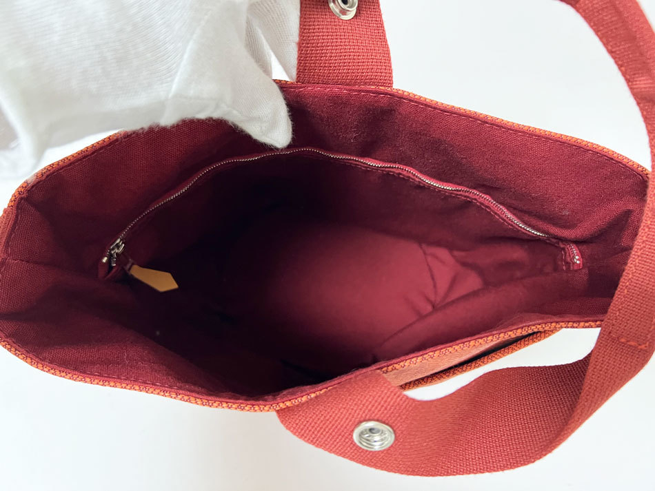 送料無料 HERMES エルメス サクソーMM ハンドバッグ キャンバス
