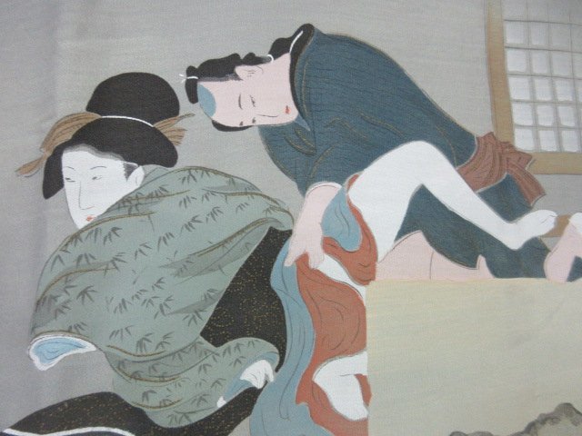 新品】長襦袢・男物（浮世絵・春画、手描き作品）-