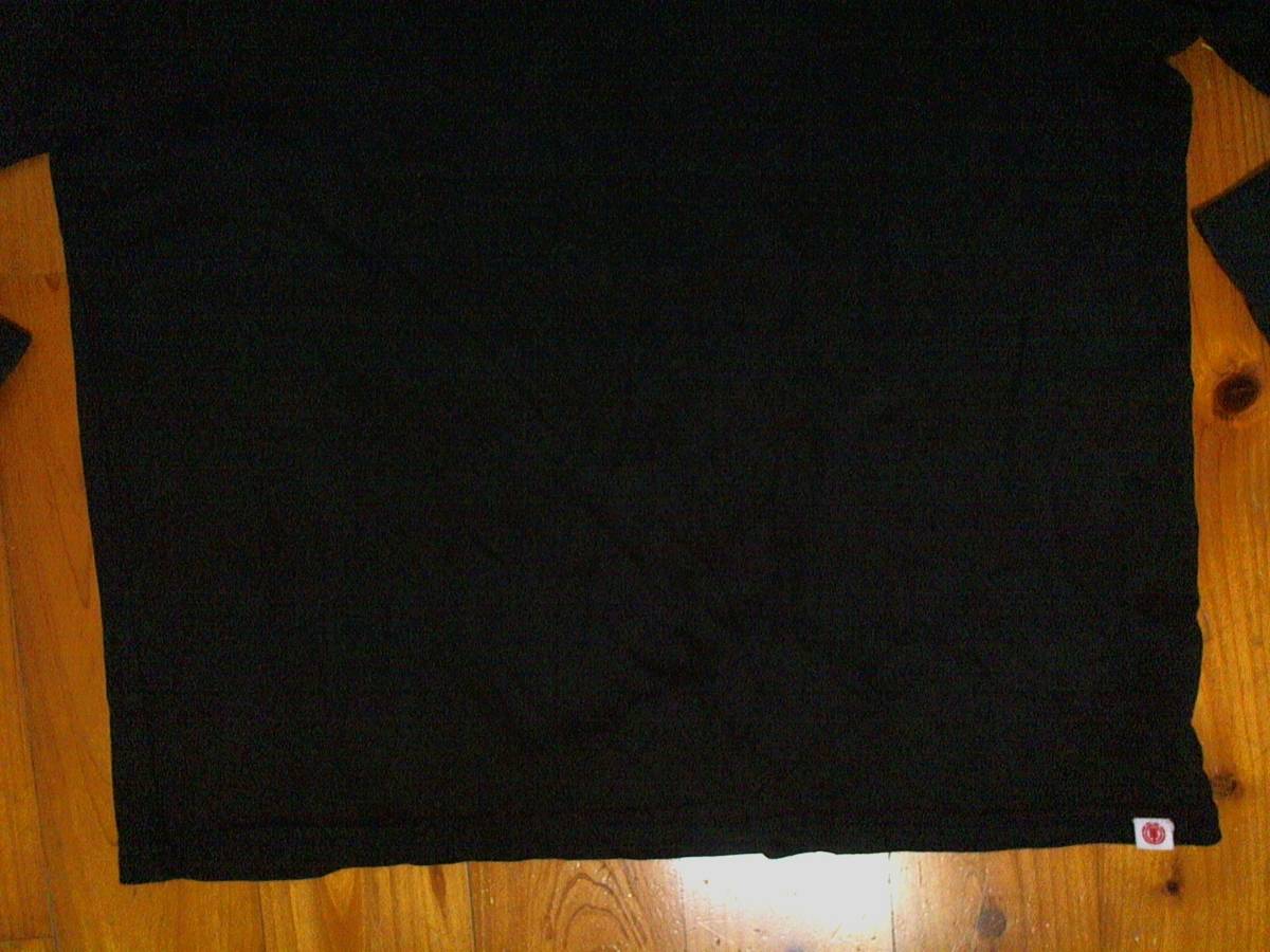 ★エレメント【element】両面ロゴ 長袖Tシャツ コットンTシャツ M 黒　ブラック_画像3
