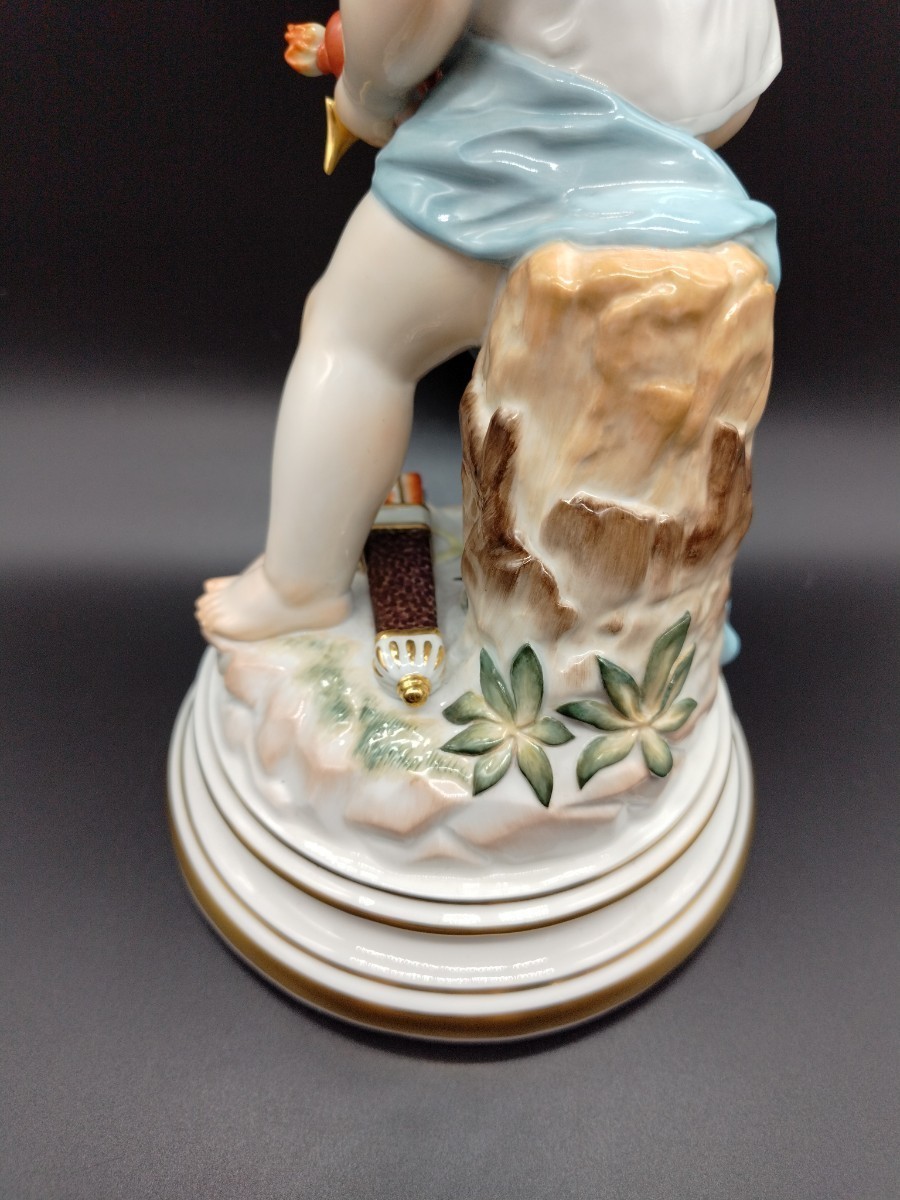 シュプリーム マイセン フィギュリン Supreme Meissen Hand-Painted Porcelain Cupid Figurine _画像8