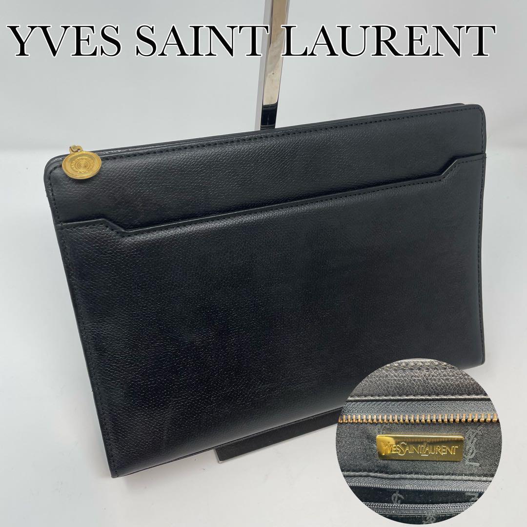 希少✨ イヴサンローラン YSL カサンドラ レザー クラッチバッグ 黒-