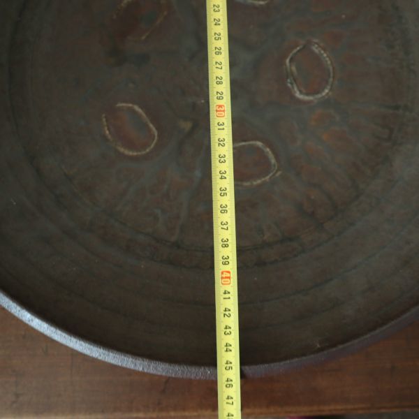 fa50507 大皿/盛皿 陶印 光采 直径約45cm 高さ約9cm 重さ約4.8kg 作家 窯 陶芸家_画像2