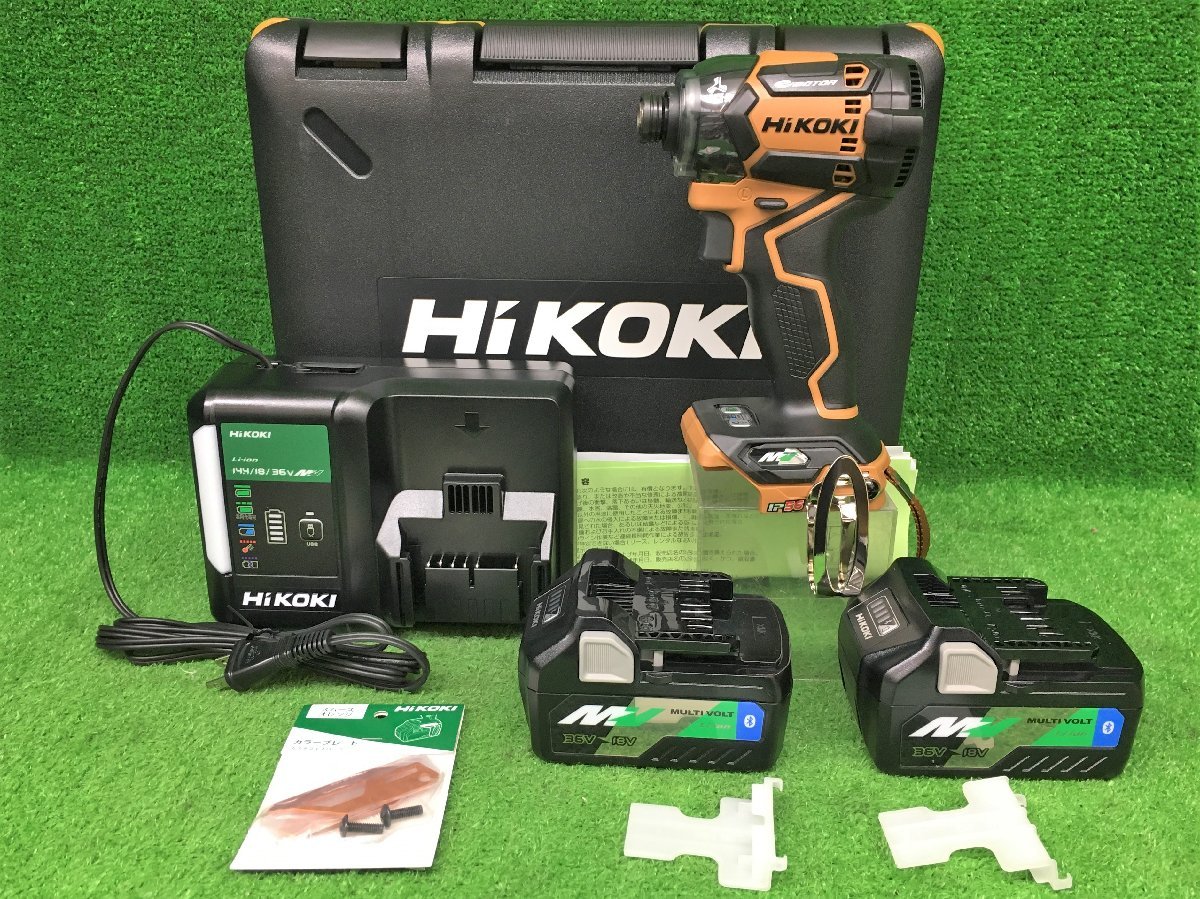 特価 未使用品 HiKOKI ハイコーキ 36V 2.5Ah コードレスインパクトドライバ WH36DC 2XPS (GC) 限定色グランドキャメル 充電器+バッテリ2個_画像1