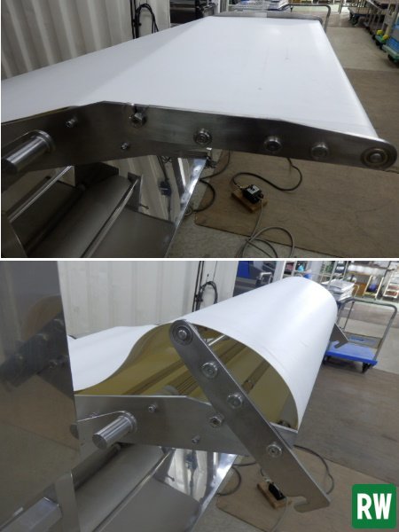 SUS 傾斜コンベア ベルトコンベア 蛇行レス ベルト幅780mm 三相 SUS 傾斜コンベア ベルトコンベア 蛇行レス ベルト幅780mm 三相