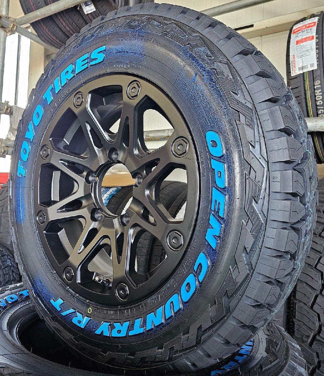 ジムニー JB64 JB23 JA12 タイヤホイールセット TOYO オープンカントリーRT 185/85R16 ホワイトレター 16インチ BDX08 新品4本セット_画像3