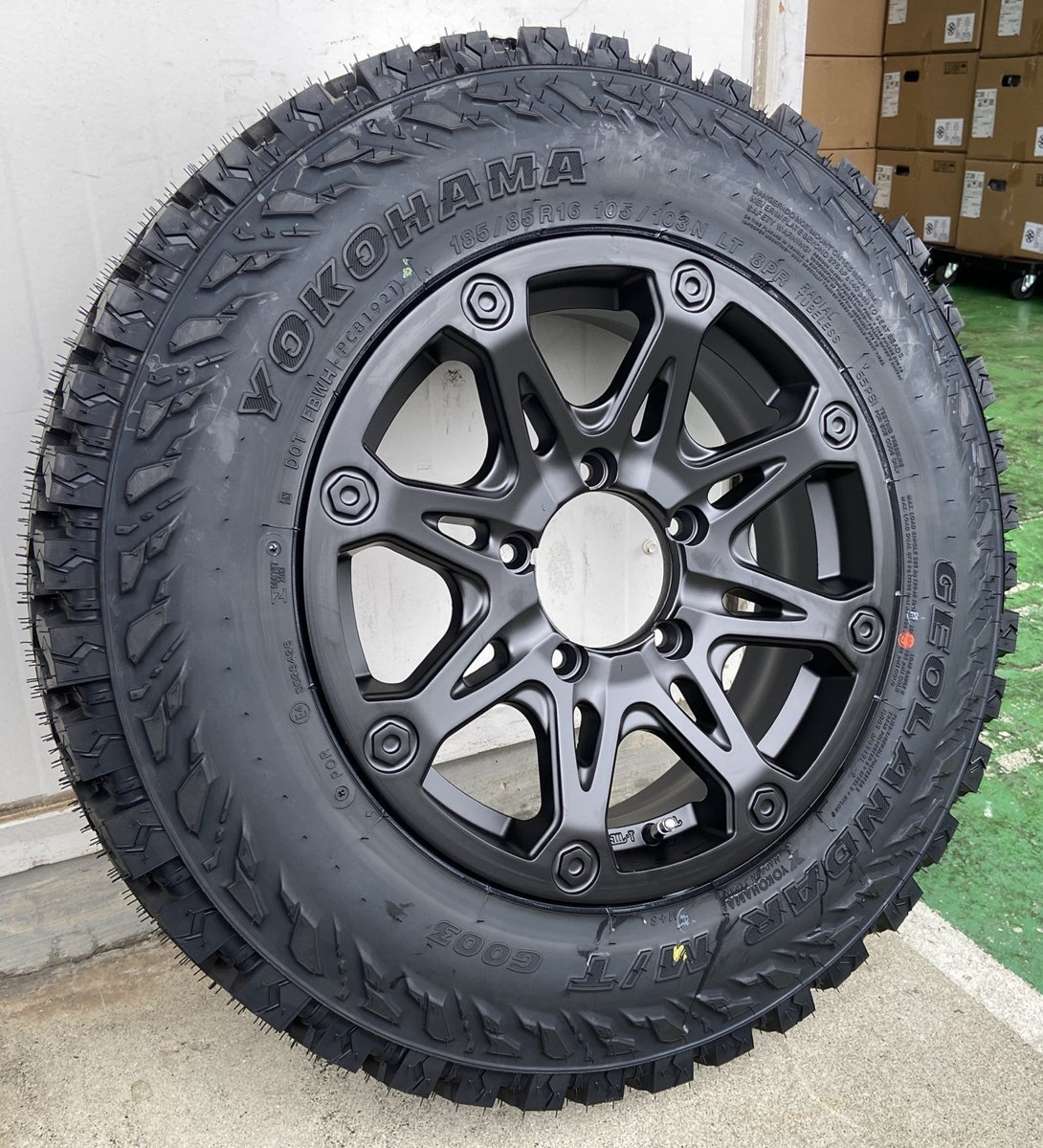 ジムニー JB64 JB23 JA BDX08 ヨコハマ ジオランダー MT G003 185/85R16 タイヤホイールセット 16インチ マ_画像3