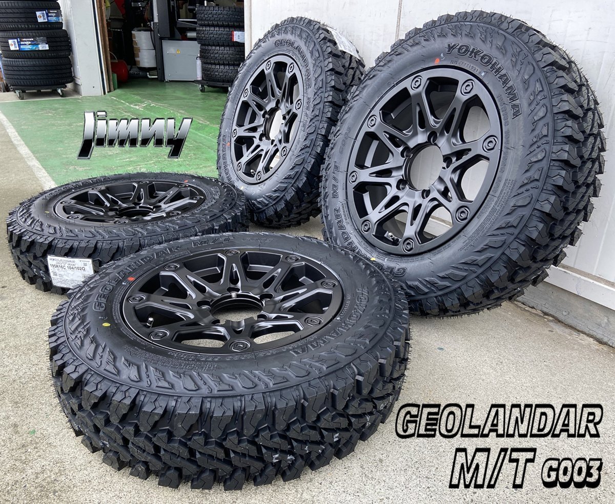 ジムニー JB64 JB23 JA BDX08 ヨコハマ ジオランダー MT G003 185/85R16 175/80R16 195R16 タイヤホイールセット 16インチ_画像1