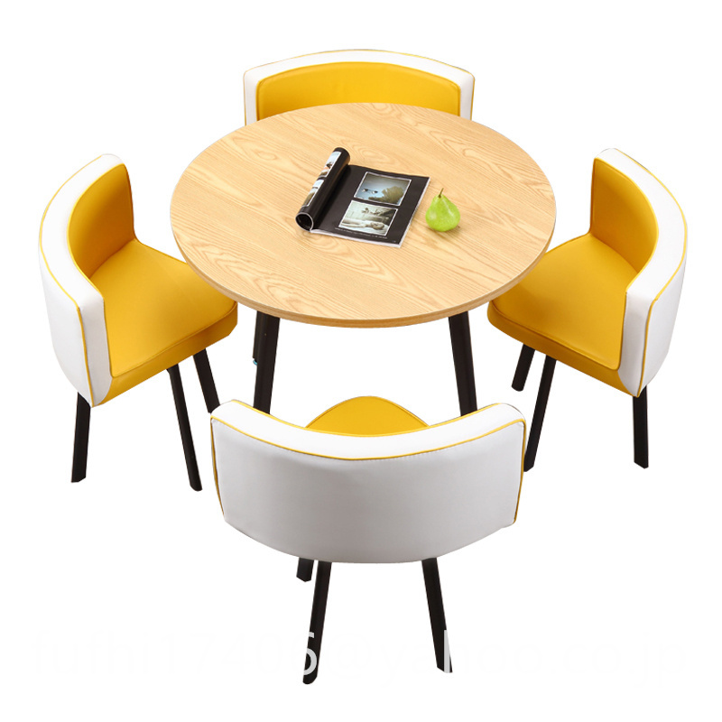 高品質 丸テーブルと椅子 5枚セット テーブルと椅子の組み合わせ 商談 役員応接 会議テーブル 多機能 XX469 