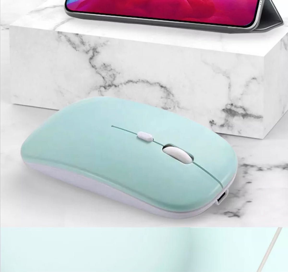 充電式 ワイヤレス Bluetooth マウス ミントグリーン 2.4GHz
