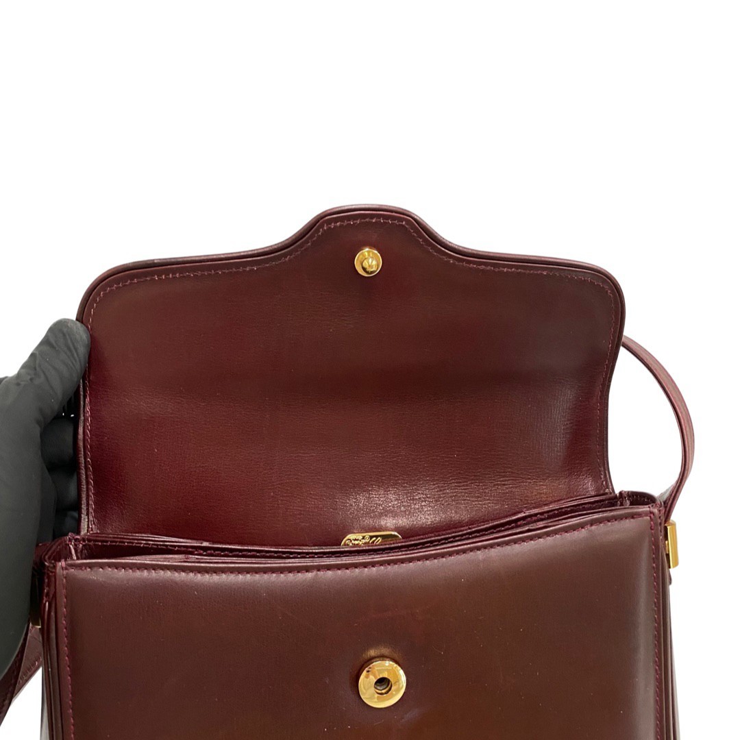 極 美品 GUCCI オールドグッチ ヴィンテージ GG ロゴ 金具 カーフ