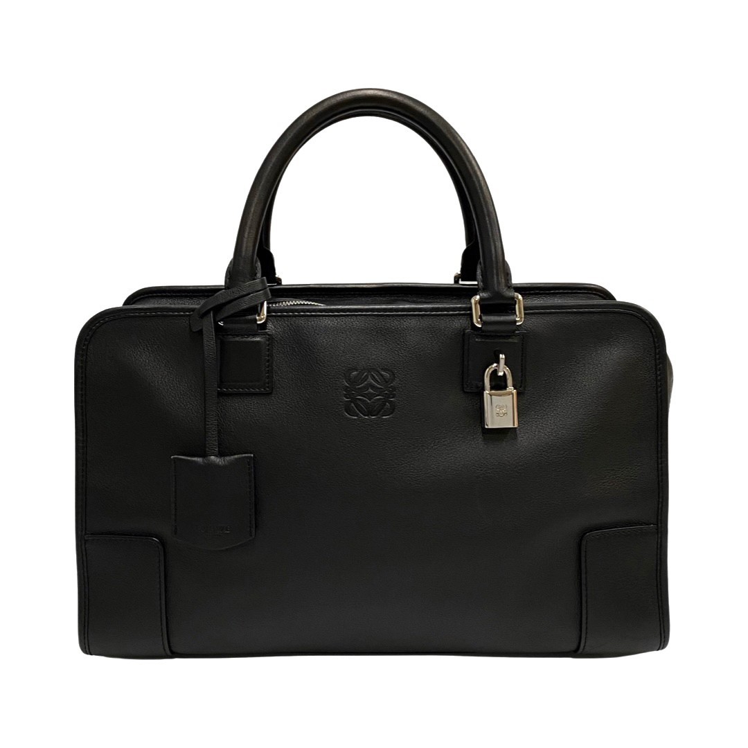 極 美品 保存袋付き LOEWE ロエベ アマソナ 36 アナグラム ロゴ レザー