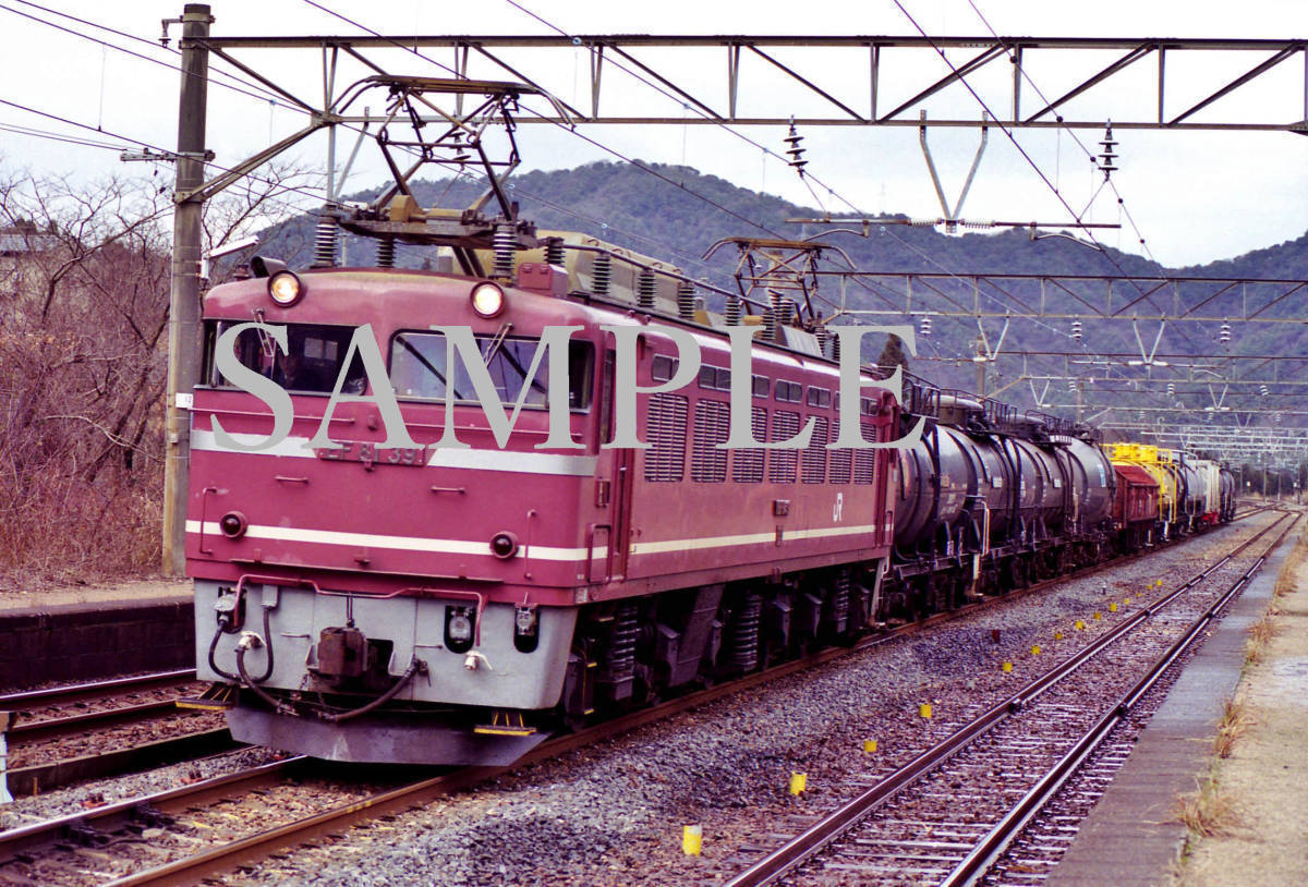 KG版（はがきサイズ１枚　Ｆ【鉄道写真】 ＥＦ８１ 貨物列車 北陸本線_画像1